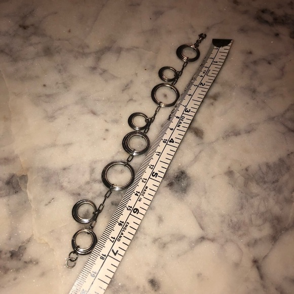 VTG Sterling Silver Textured Circle Disc Charms Link Bracelet 7.5” - Picture 6 of 7